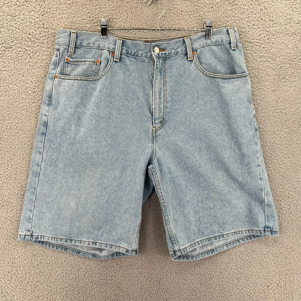 VTG Levi's 550 Relaxed Fit‎ Blue Denim Jean Shorts Men's 40 (Fits 38x10) 90s USA